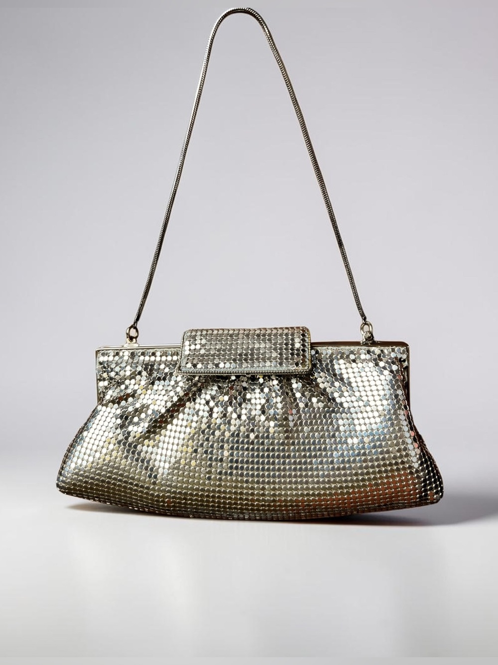Ann Taylor Vintage Light Gold Tone Mesh Evening Bag